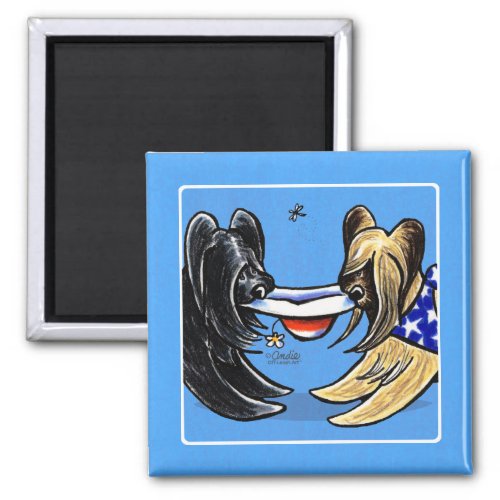 Briard Mad Hatters Off_Leash Art Magnet