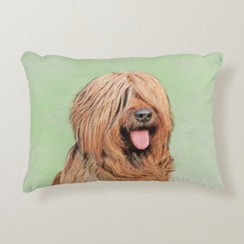 Briard Painting _ Cute Original Dog Art Accent Pillow