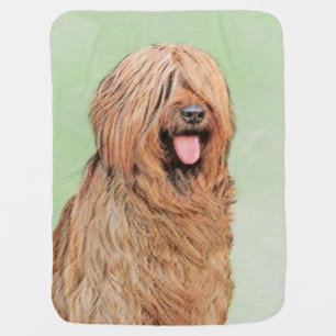 Briard Painting - Cute Original Dog Art Baby Blanket