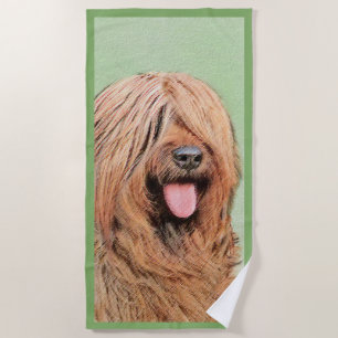 Briard Painting - Cute Original Dog Art Beach Towel