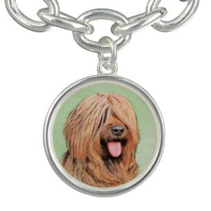 Briard Painting - Cute Original Dog Art Bracelet