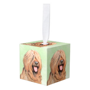 Briard Painting - Cute Original Dog Art Cube Ornament