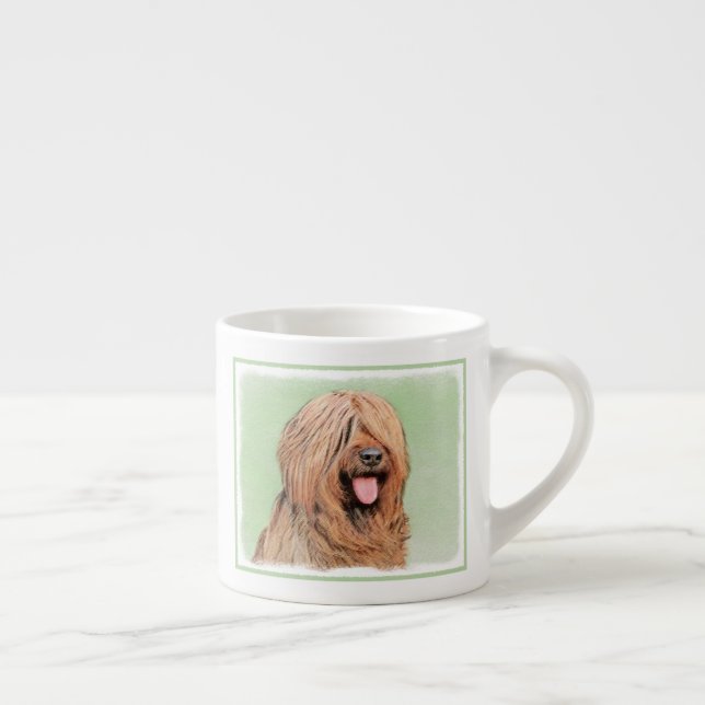 Briard Painting - Cute Original Dog Art Espresso Cup (Right)