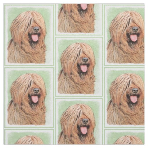 Briard Painting - Cute Original Dog Art Fabric