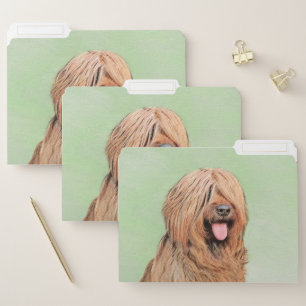 Briard Painting - Cute Original Dog Art File Folder