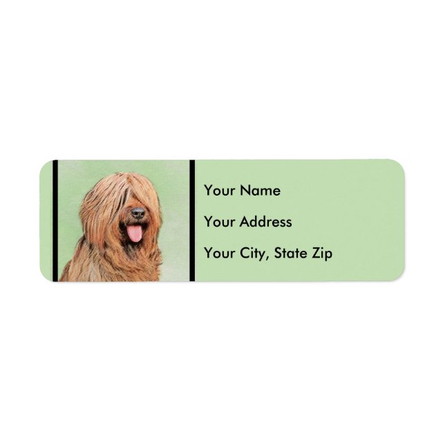 Briard Painting - Cute Original Dog Art Label (Front)