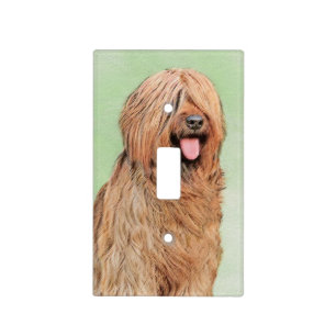 Briard Painting - Cute Original Dog Art Light Switch Cover