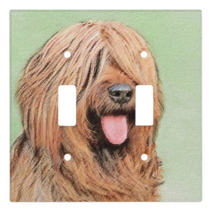 Briard Painting - Cute Original Dog Art Light Switch Cover