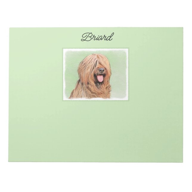 Briard Painting - Cute Original Dog Art Notepad (Front)
