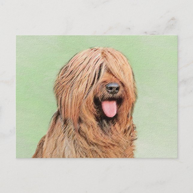 Briard Painting - Cute Original Dog Art Postcard (Front)