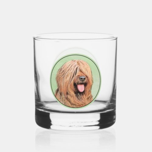 Briard Painting _ Cute Original Dog Art Whiskey Glass
