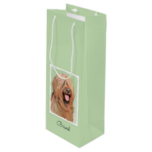 Briard Painting - Cute Original Dog Art Wine Gift Bag