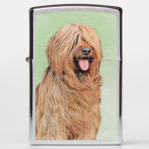 Briard Painting - Cute Original Dog Art Zippo Lighter