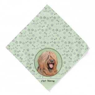 Briard Painting Tawny Black Overlay Cute Dog Art Bandana