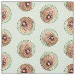 Briard Painting Tawny Black Overlay Cute Dog Art Fabric