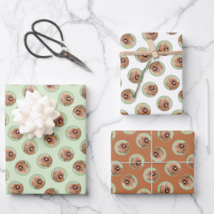 Briard Painting Tawny Black Overlay Cute Dog Art Wrapping Paper Sheets