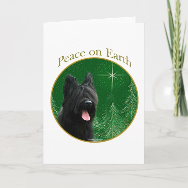 Briard Peace Holiday Card (Front)