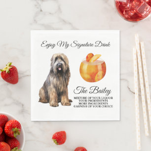 Briard Pet Cocktail Signature Drink Wedding Pet Napkins