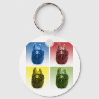 Briard Pop Art Keychain