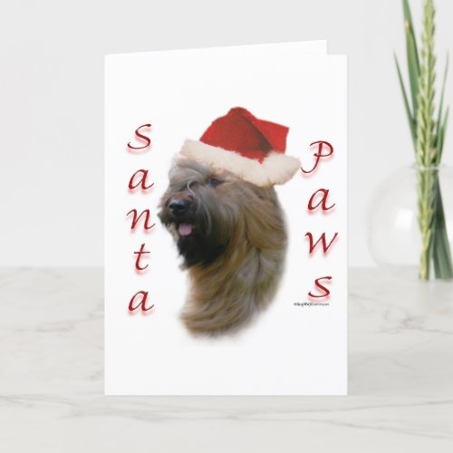 Briard Santa Paws Holiday Card