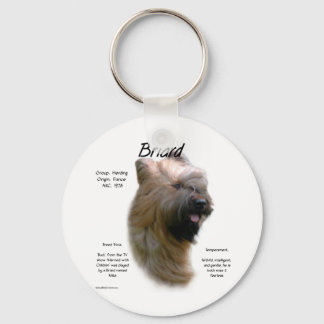 Briard (tawny) History Design Keychain