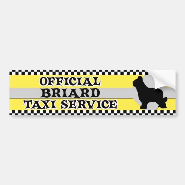 Briard Taxi Service Bumper Sticker (Front)