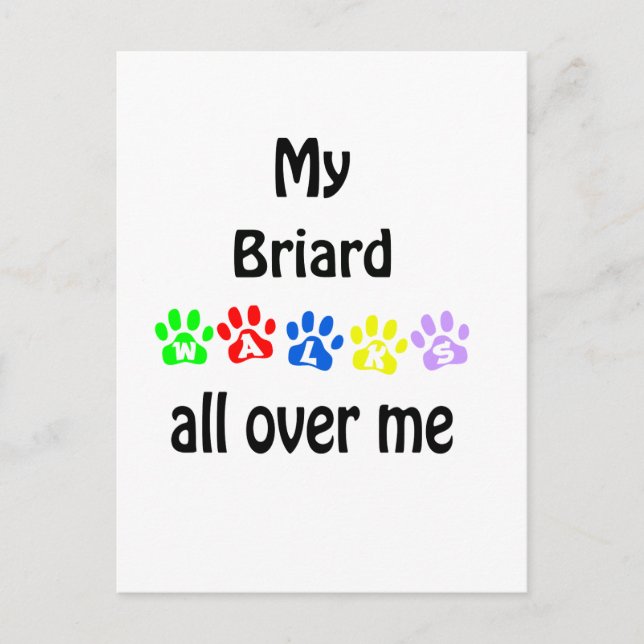 Briard Walks Design Postcard (Front)