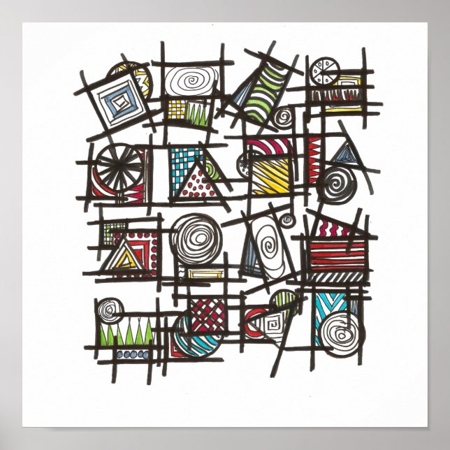 Bric A Brac-Stylish Modern Geometric Art Poster (Front)
