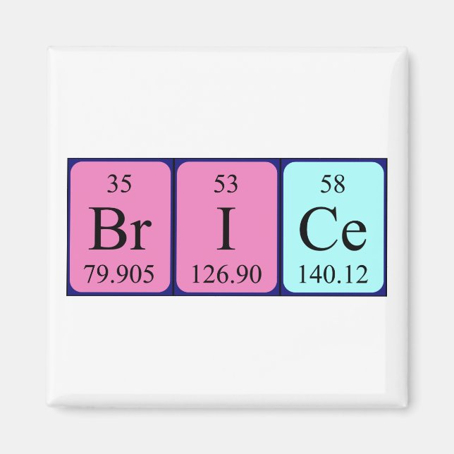 Brice periodic table name magnet (Front)