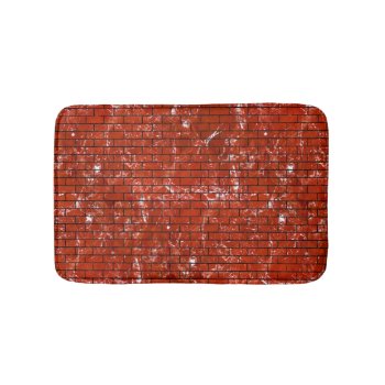 Brick1 Black Marble & Red Marble (r) Bathroom Mat by Trendi_Stuff at Zazzle