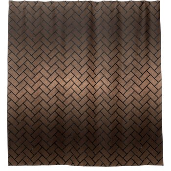 Brick2 Black Marble & Bronze Metal (r) Shower Curtain by Trendi_Stuff at Zazzle