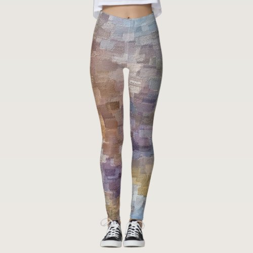 Brick Abstract Winter Fall Leggings