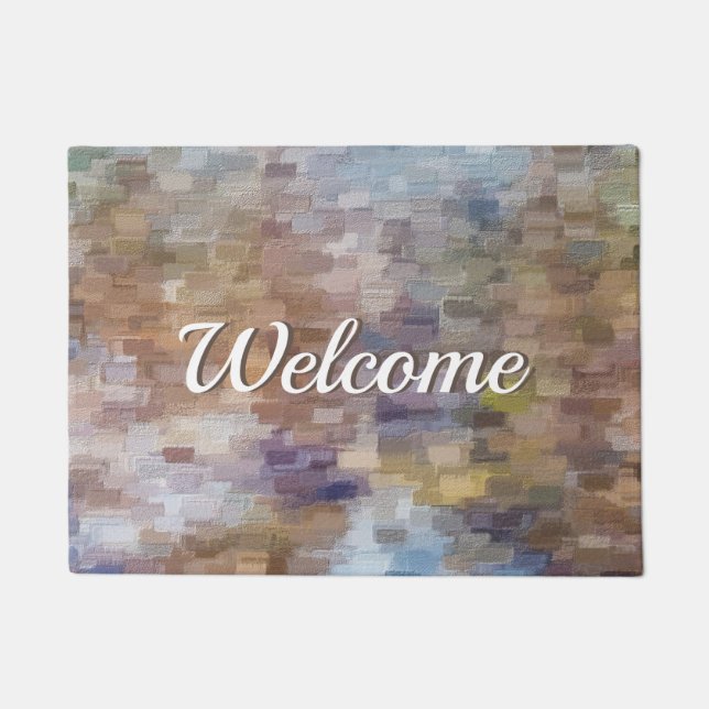 Brick Abstract Winter Fall Welcome Doormat (Front)