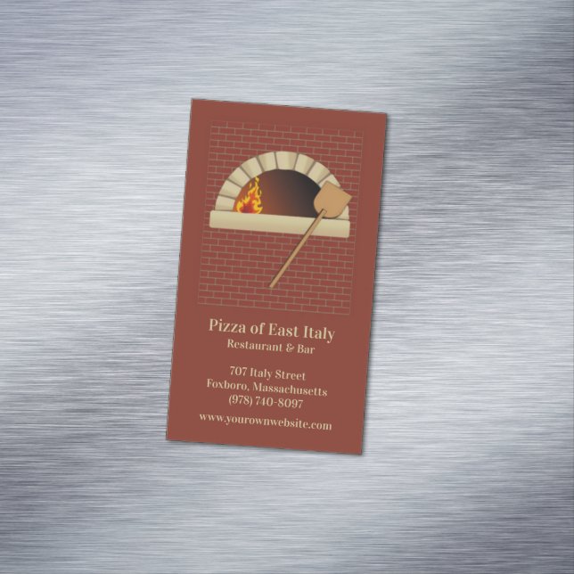 Brick Bakery Pizza Business Card Magnet (In Situ)