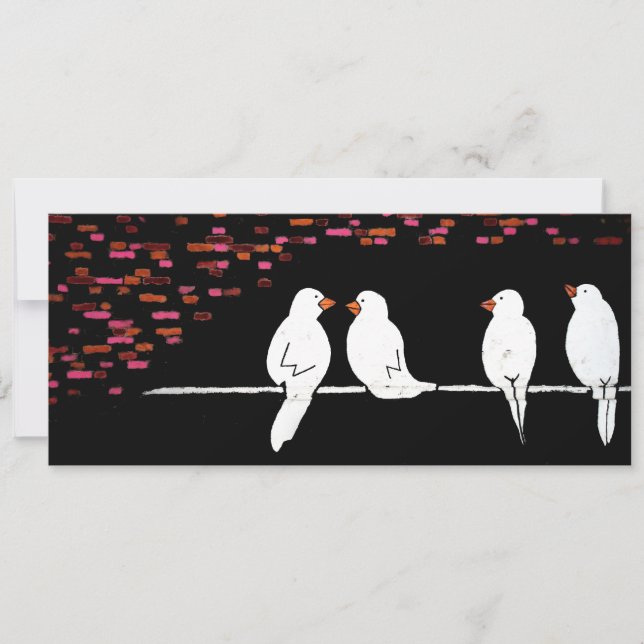 brick bird wall : graffiti wall invitation (Front)