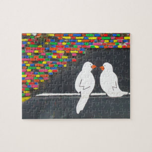 brick bird wall : graffiti wall jigsaw puzzle
