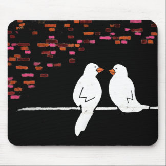 brick bird wall : graffiti wall mouse pad