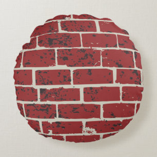 Brick brick tile tile tiled image round pillow