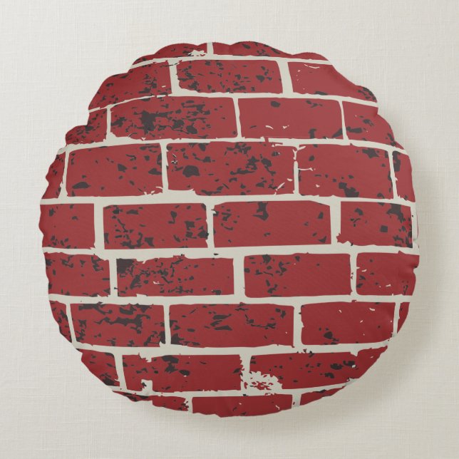 Brick brick tile tile tiled image round pillow (Front)