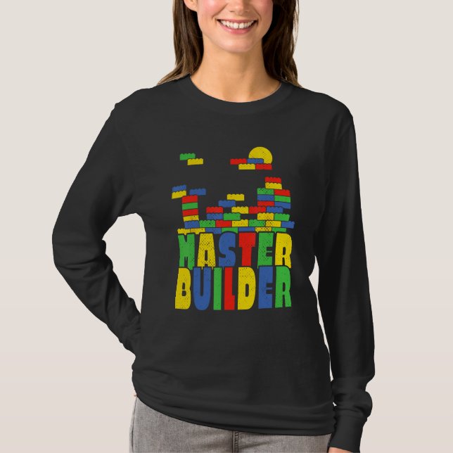 Brick Builder  Blocks Master Builder T-Shirt (Front)