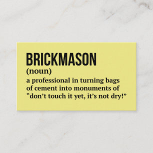 Brick Builder Definition Humor Business Card