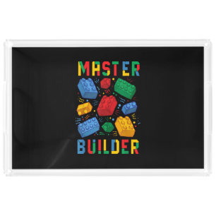 Brick Builder Funny Blocks Building Master Builder Acrylic Tray