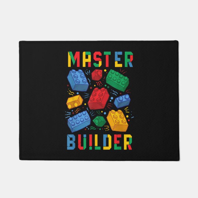 Brick Builder Funny Blocks Building Master Builder Doormat (Front)
