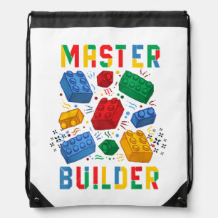 Brick Builder Funny Blocks Building Master Builder Drawstring Bag