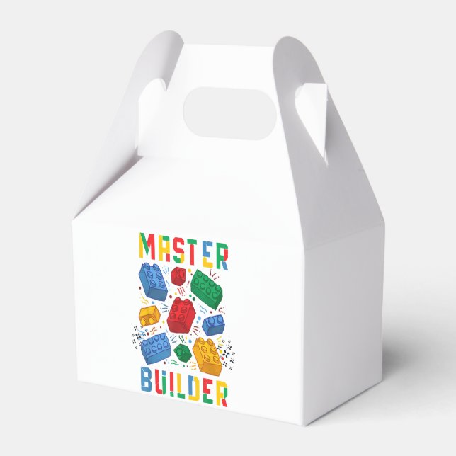 Brick Builder Funny Blocks Building Master Builder Favor Boxes (Front Side)