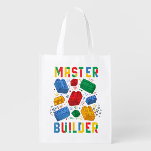Brick Builder Funny Blocks Building Master Builder Grocery Bag