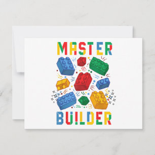 Brick Builder Funny Blocks Building Master Builder Holiday Card