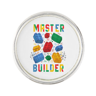 Brick Builder Funny Blocks Building Master Builder Lapel Pin