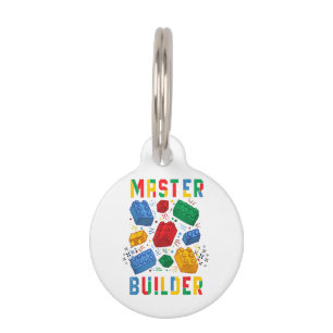 Brick Builder Funny Blocks Building Master Builder Pet ID Tag