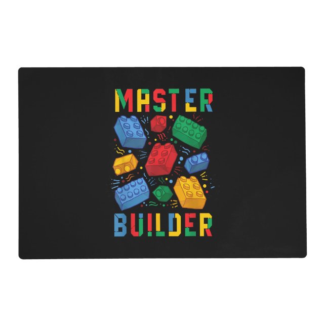 Brick Builder Funny Blocks Building Master Builder Placemat (Front)